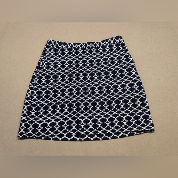 Banana Republic Dresses & Skirts - Banana Republic White and Navy A-Line Jacquard Mini Skirt
